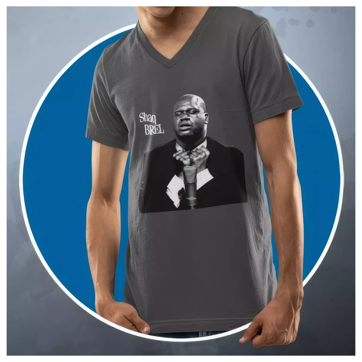 SHAQ BREL t-shirt homme col V  190g/m²