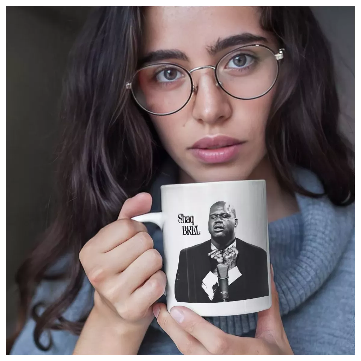 SHAQ BREL Mug en céramique blanc