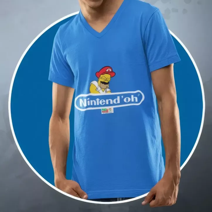 NINTEND'OH t-shirt col V homme 100% coton