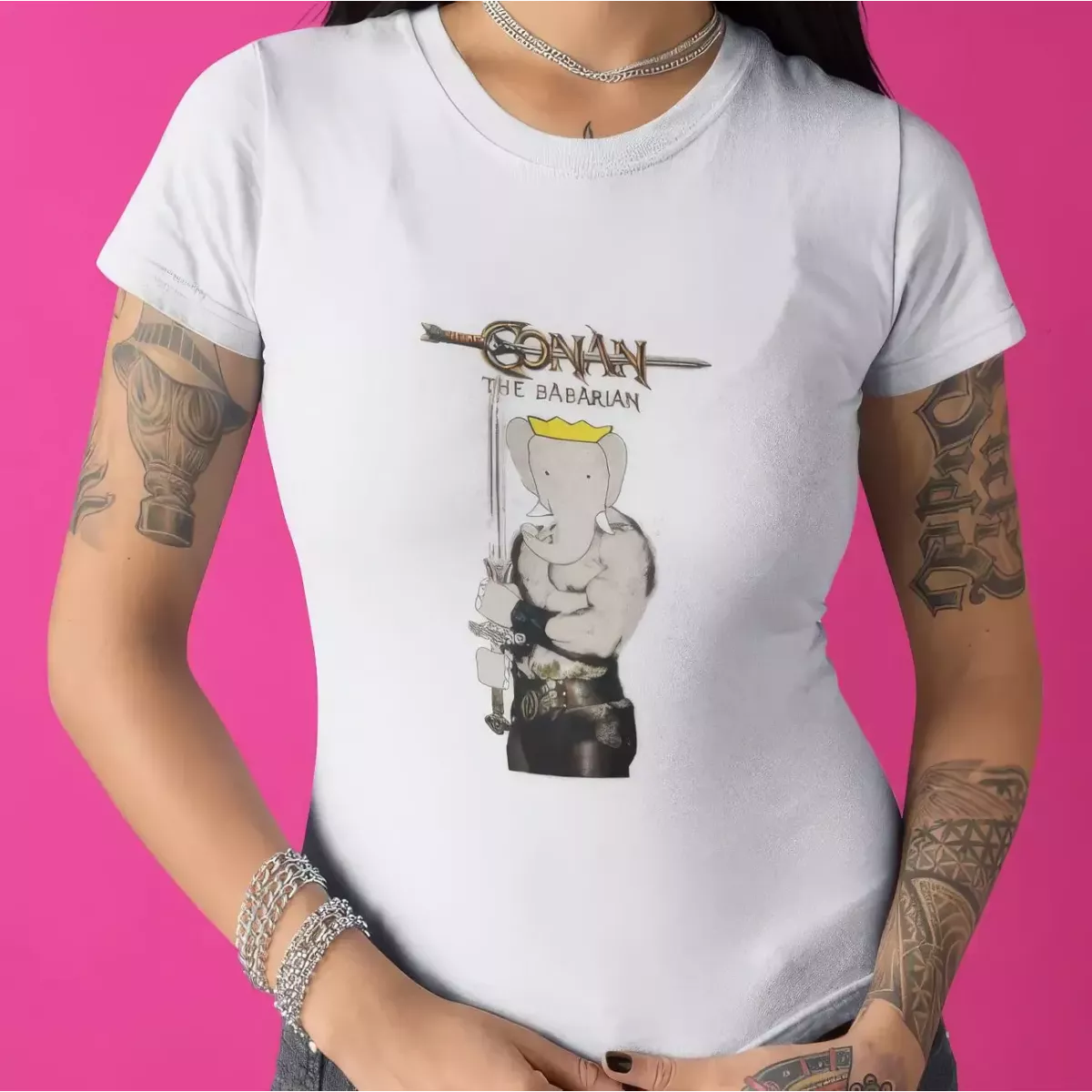 CONAN THE BABARIAN t-shirt femme col rond 100% coton