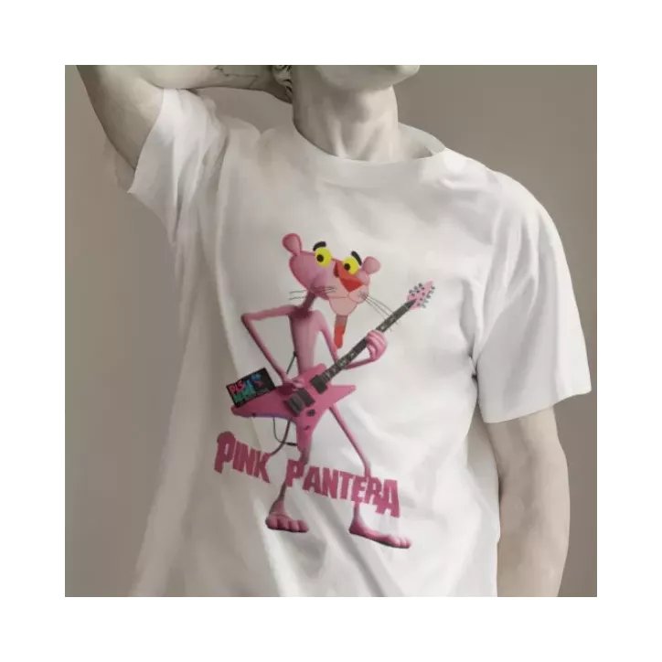 PINK PANTERA t-shirt homme col rond 100% coton