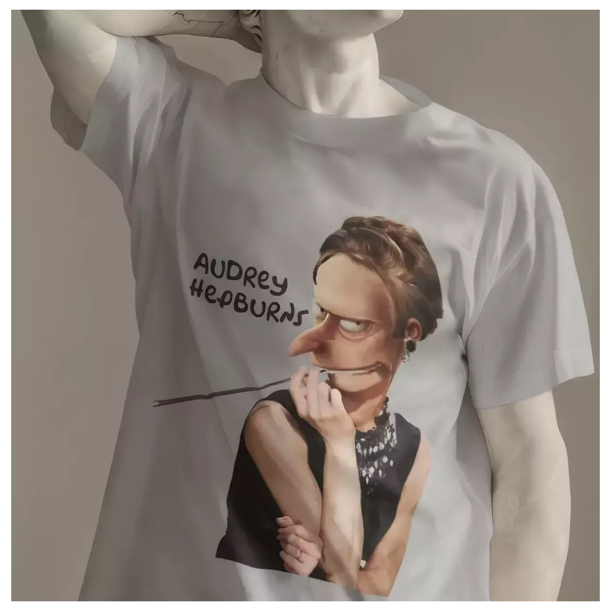 AUDREY HEPBURNS t-shirt homme col rond 100% coton