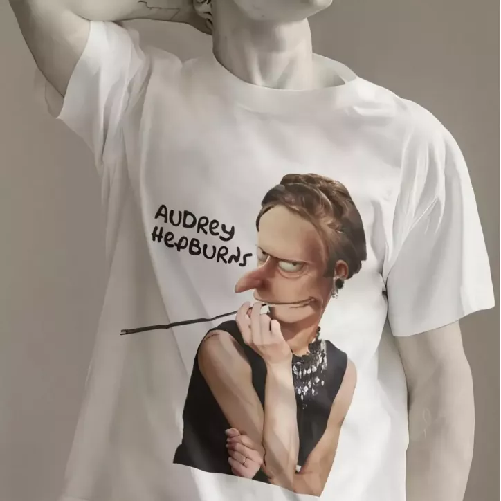 AUDREY HEPBURNS t-shirt homme col rond 100% coton