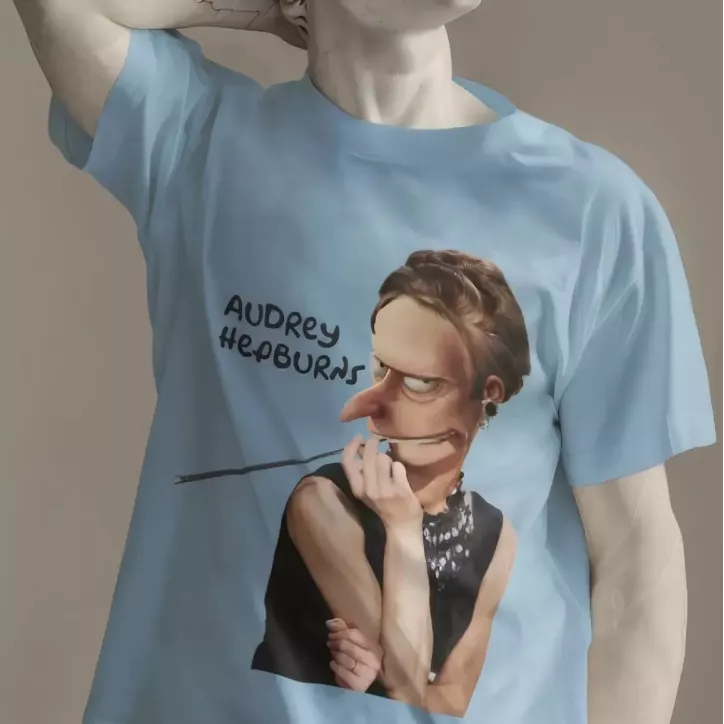 AUDREY HEPBURNS t-shirt homme col rond 100% coton