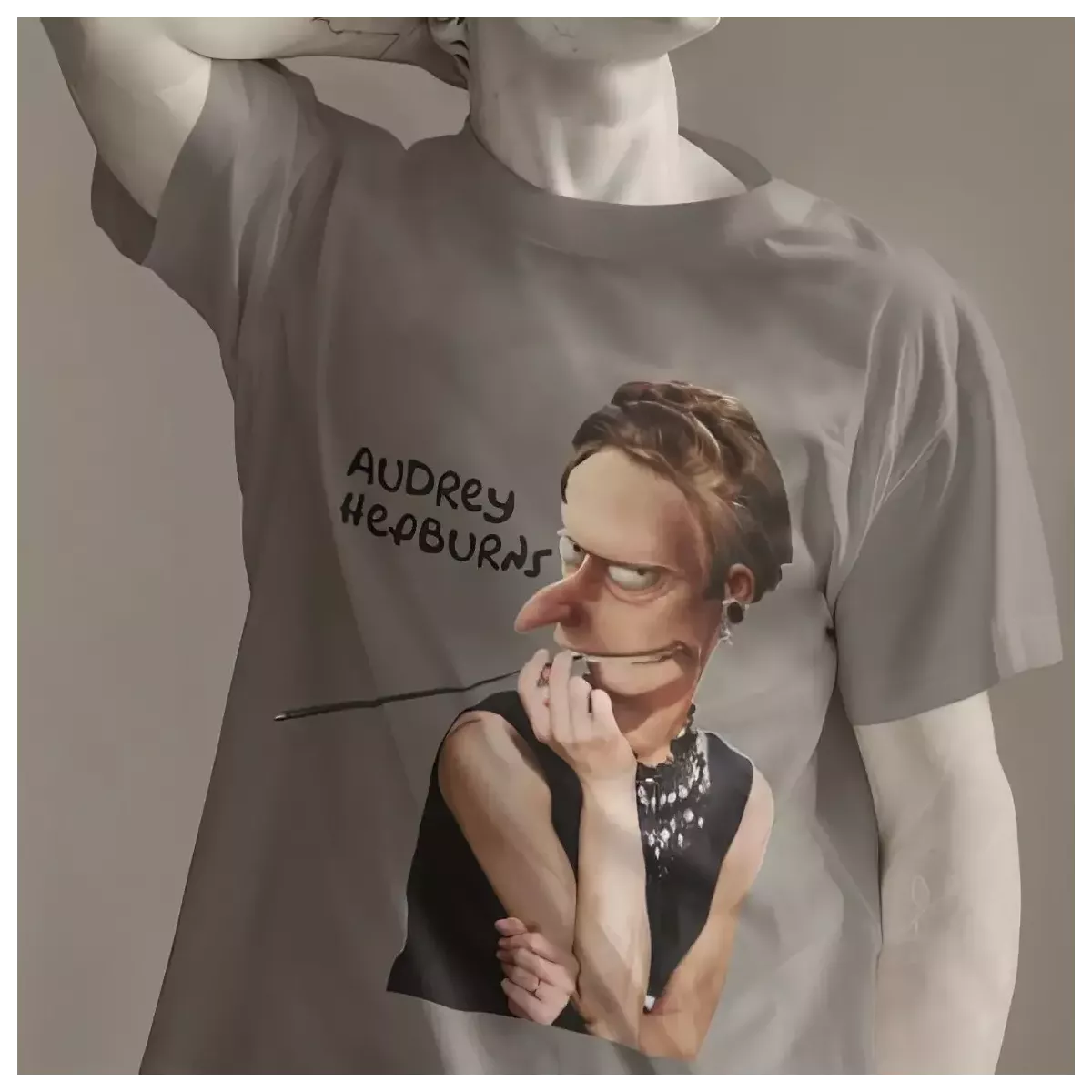 AUDREY HEPBURNS t-shirt homme col rond 100% coton