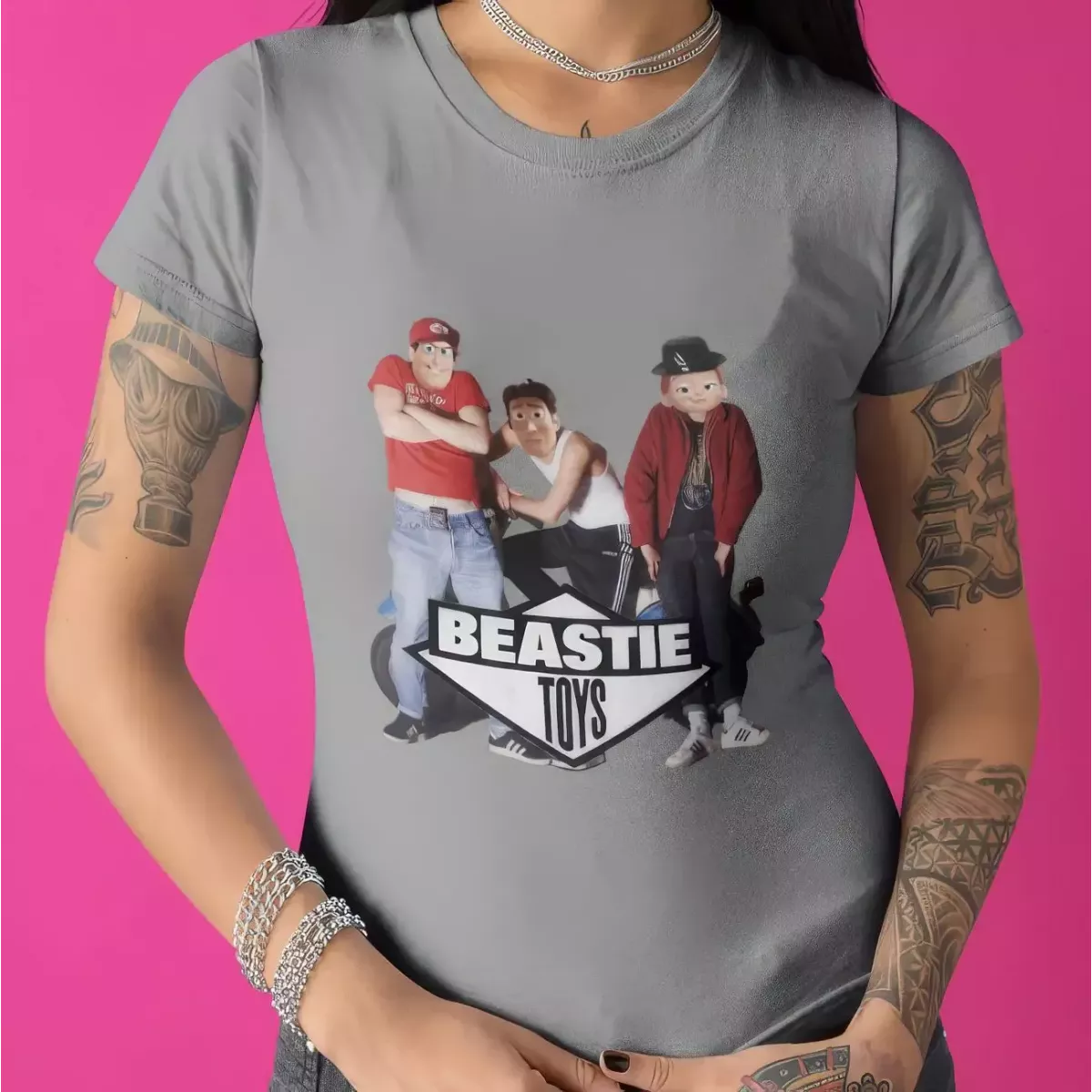 BEASTIE TOYS t-shirt femme col rond 100% coton