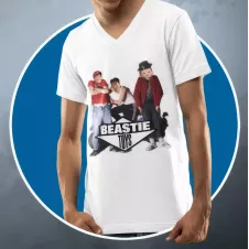 BEASTIE TOYS t-shirt homme col V 100% coton