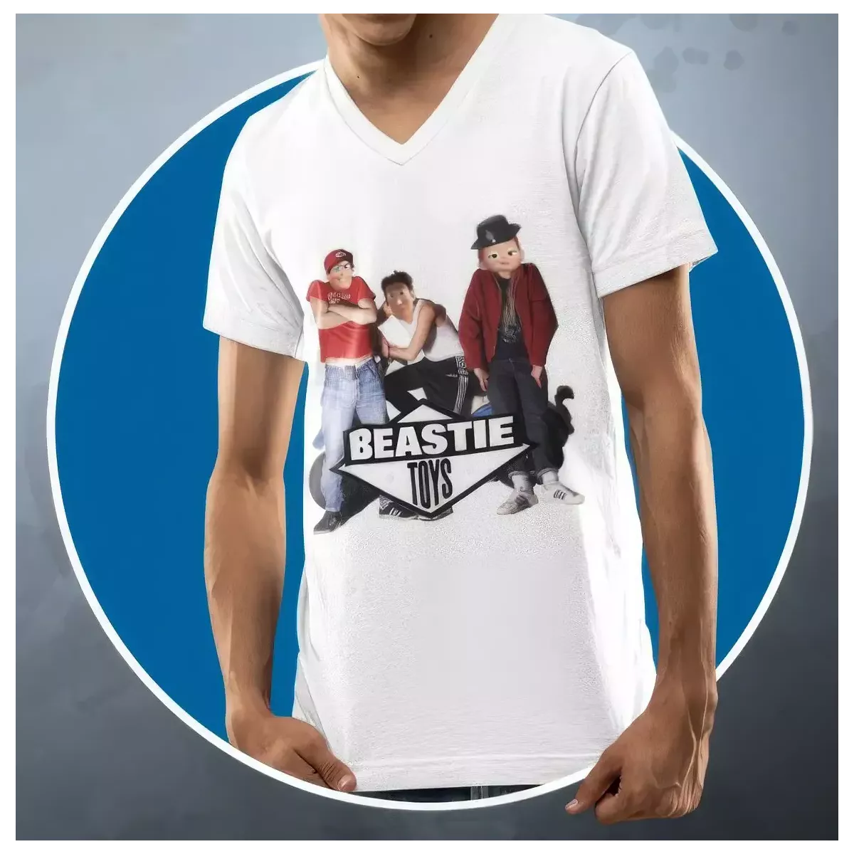 BEASTIE TOYS t-shirt homme col V 100% coton