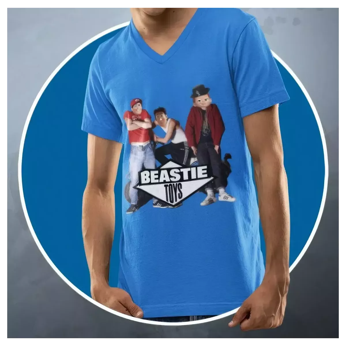 BEASTIE TOYS t-shirt homme col V 100% coton