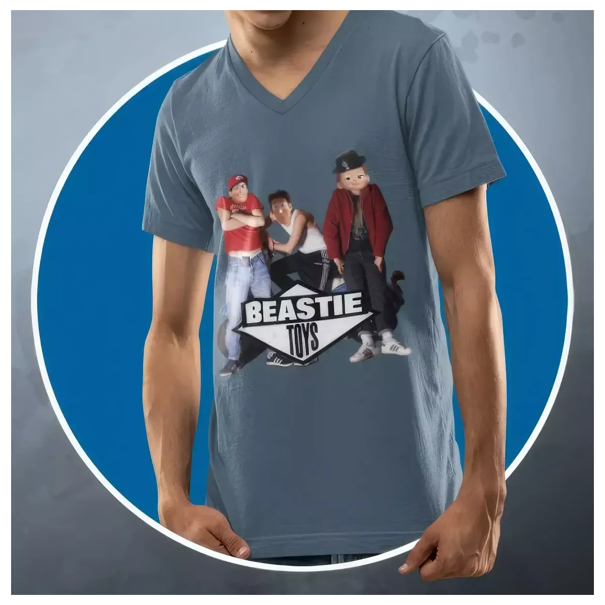 BEASTIE TOYS t-shirt homme col V 100% coton