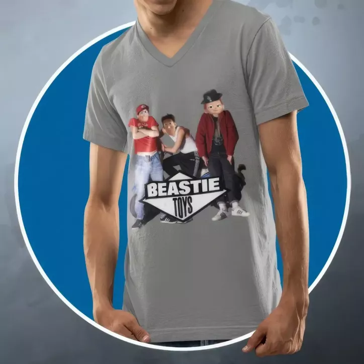 BEASTIE TOYS t-shirt homme col V 100% coton