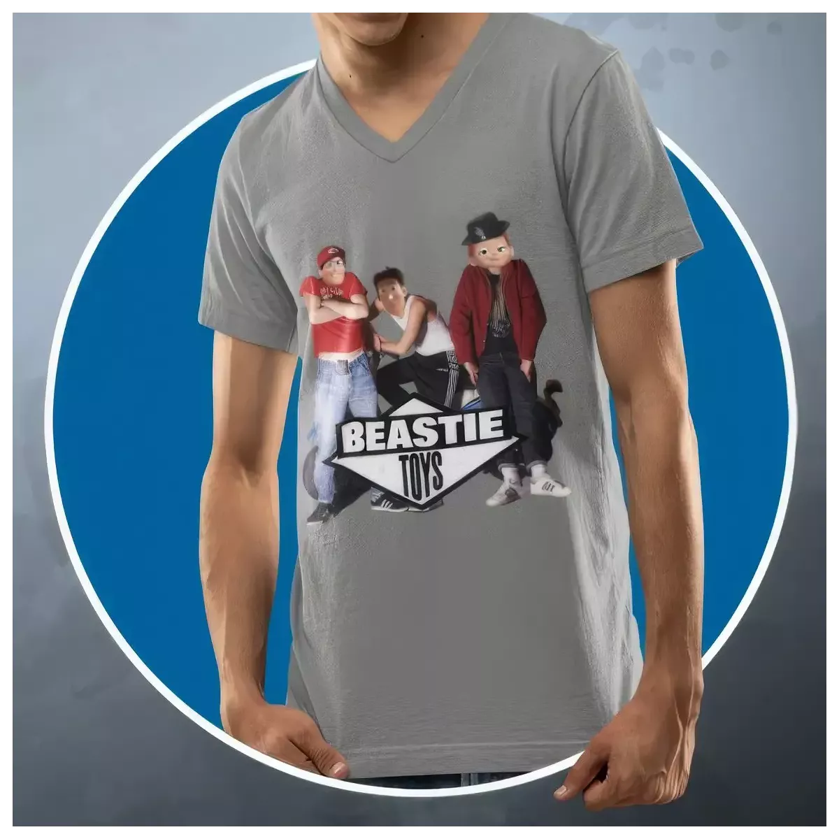 BEASTIE TOYS t-shirt homme col V 100% coton