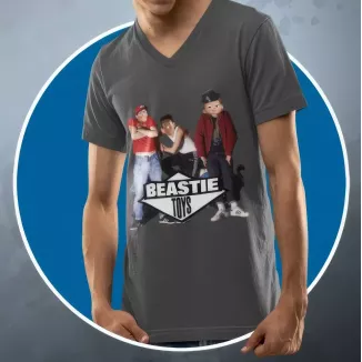 BEASTIE TOYS t-shirt homme col V 100% coton