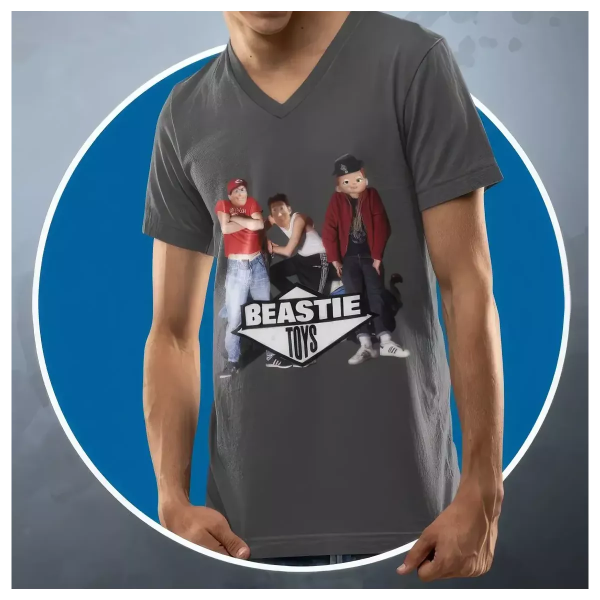 BEASTIE TOYS t-shirt homme col V 100% coton