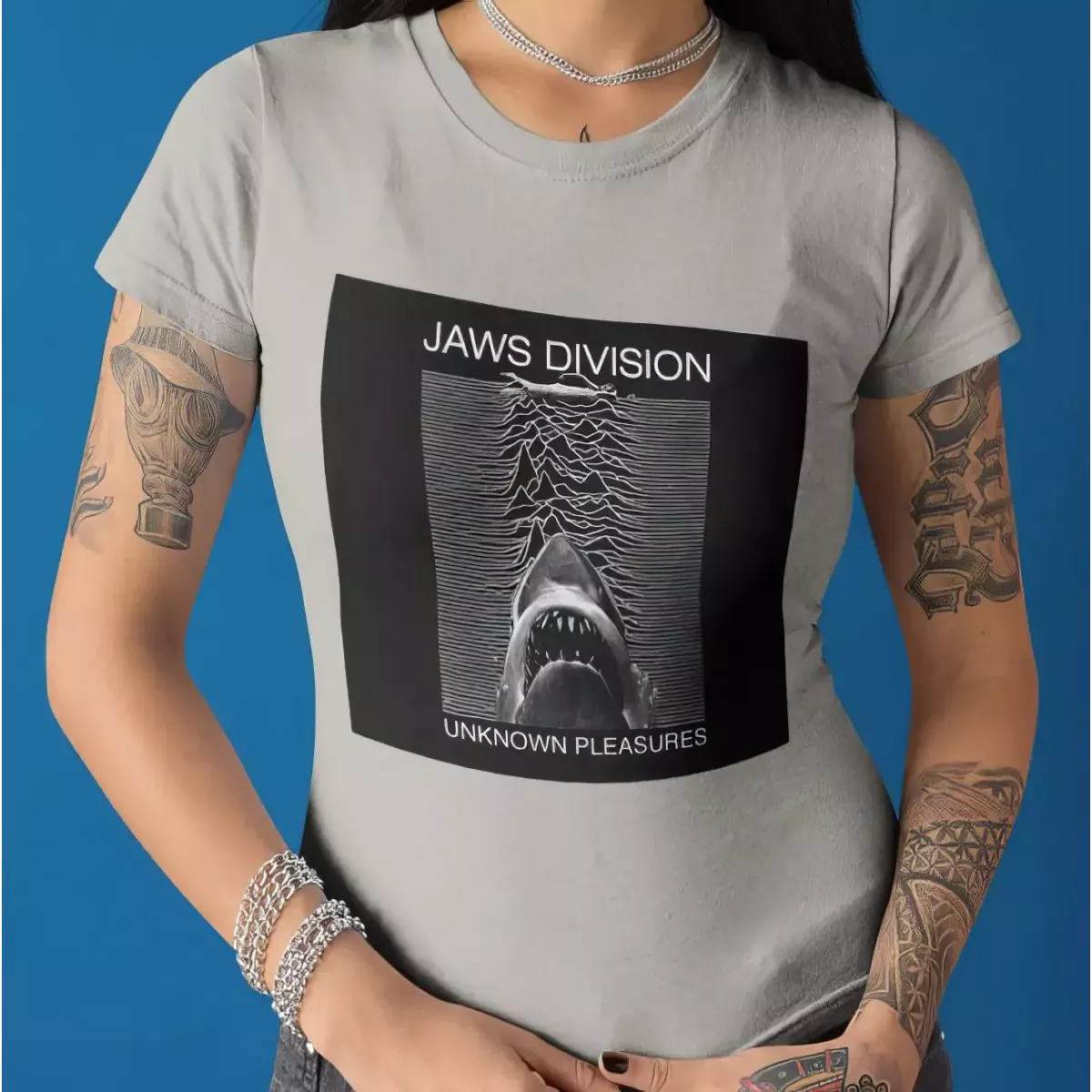 JAWS DIVISION t-shirt femme col rond 100% coton