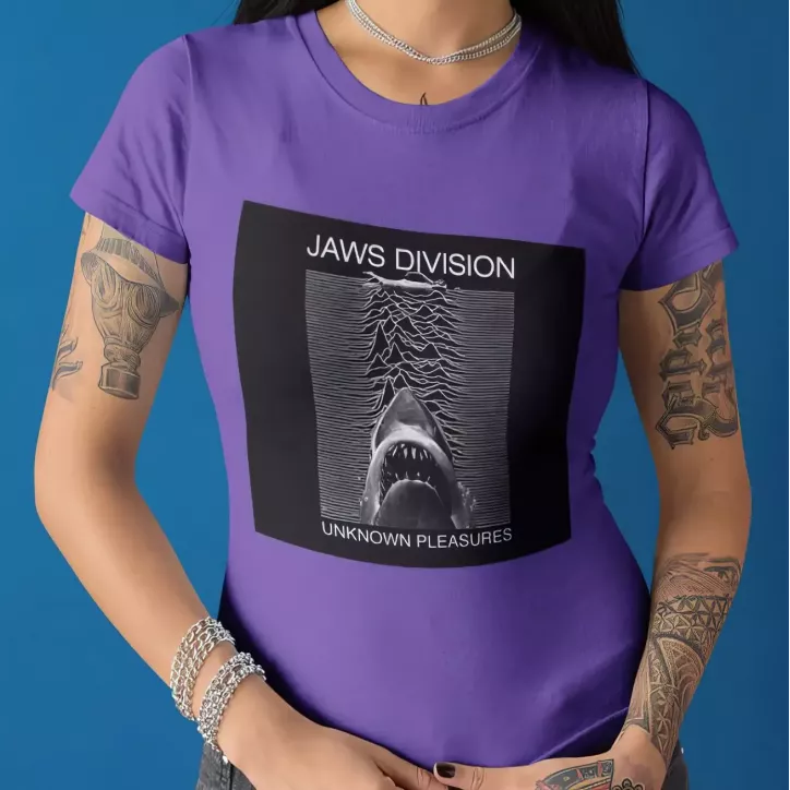 JAWS DIVISION t-shirt femme col rond 100% coton