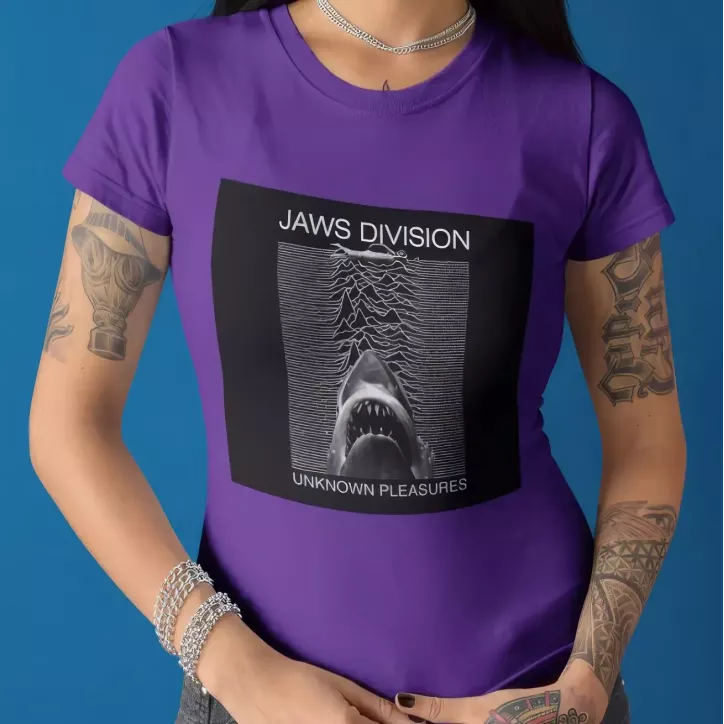 JAWS DIVISION t-shirt femme col rond 100% coton