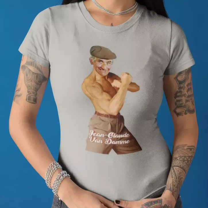 JEAN-GLAUDE VAN DAMME t-shirt femme col rond 100% coton