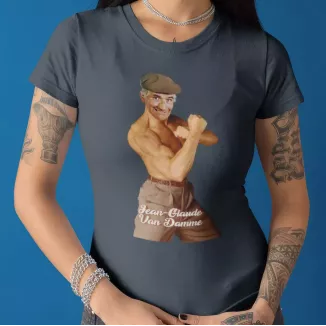 JEAN-GLAUDE VAN DAMME t-shirt femme col rond 100% coton