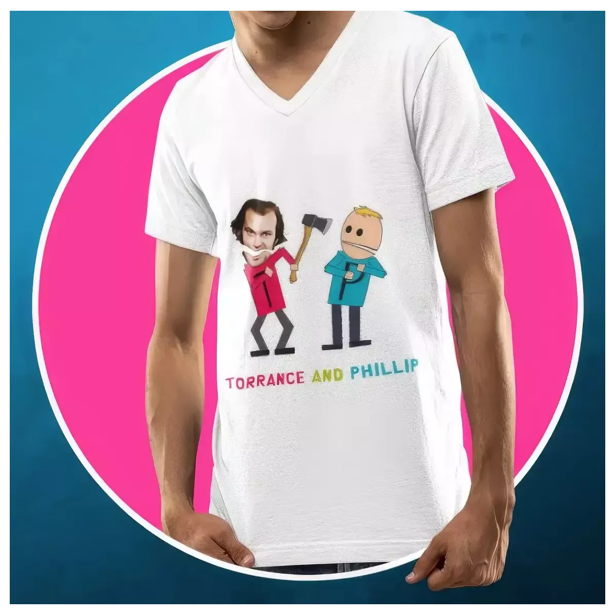 TORRANCE AND PHILLIP t-shirt homme col V 100% coton 190g/m²