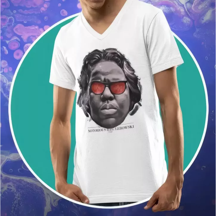 THE NOTORIOUS B.I.G LEBOSWKI t-shirt homme col V 100% coton - 190g/m²