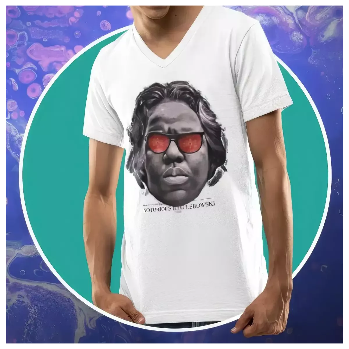 THE NOTORIOUS B.I.G LEBOSWKI t-shirt homme col V 100% coton - 190g/m²