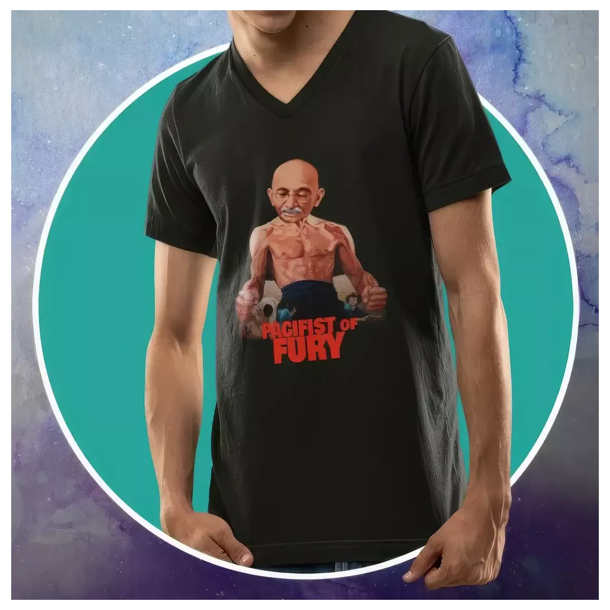 PACIFIST OF FURY t-shirt homme col V 100% coton - 190g/m²