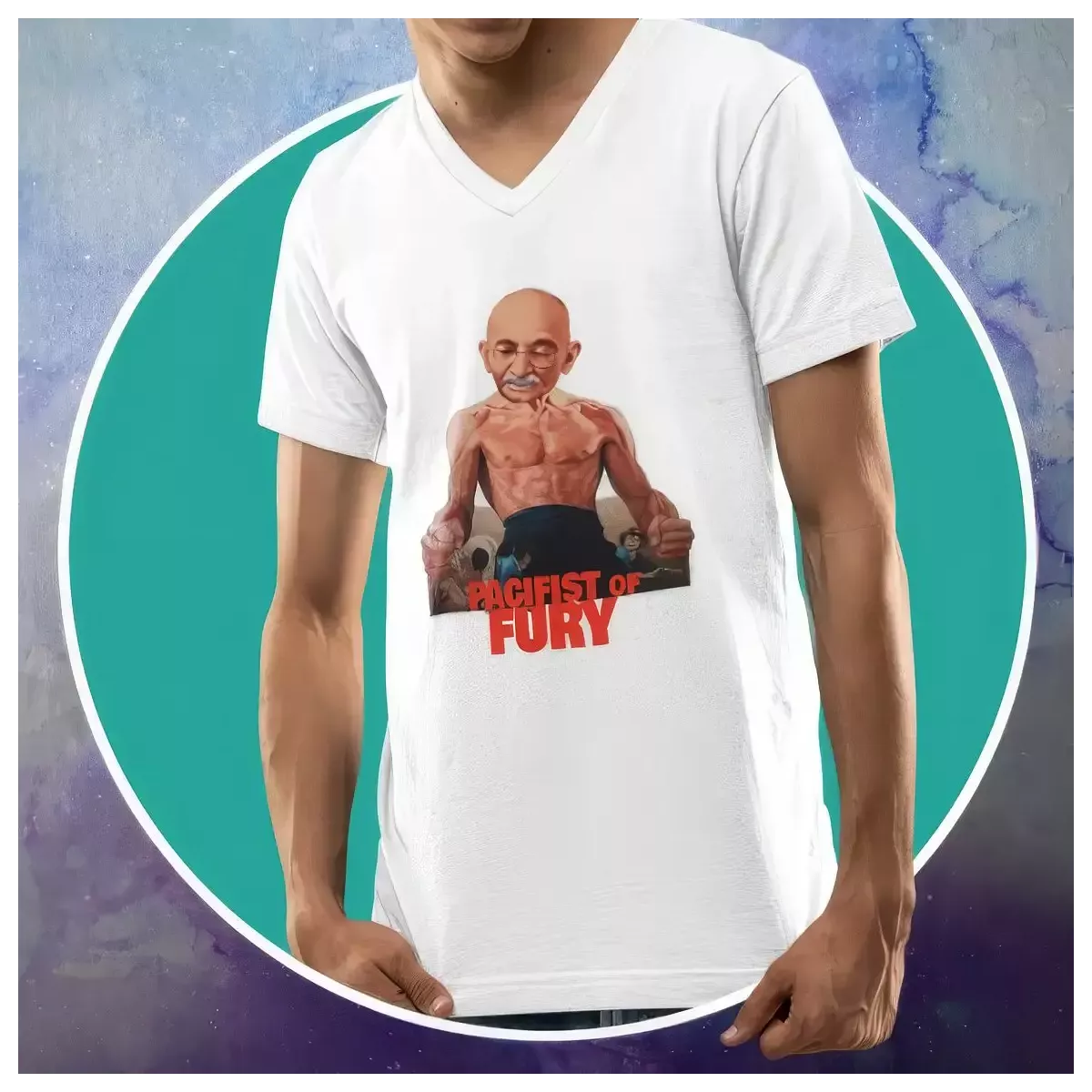 PACIFIST OF FURY t-shirt homme col V 100% coton - 190g/m²