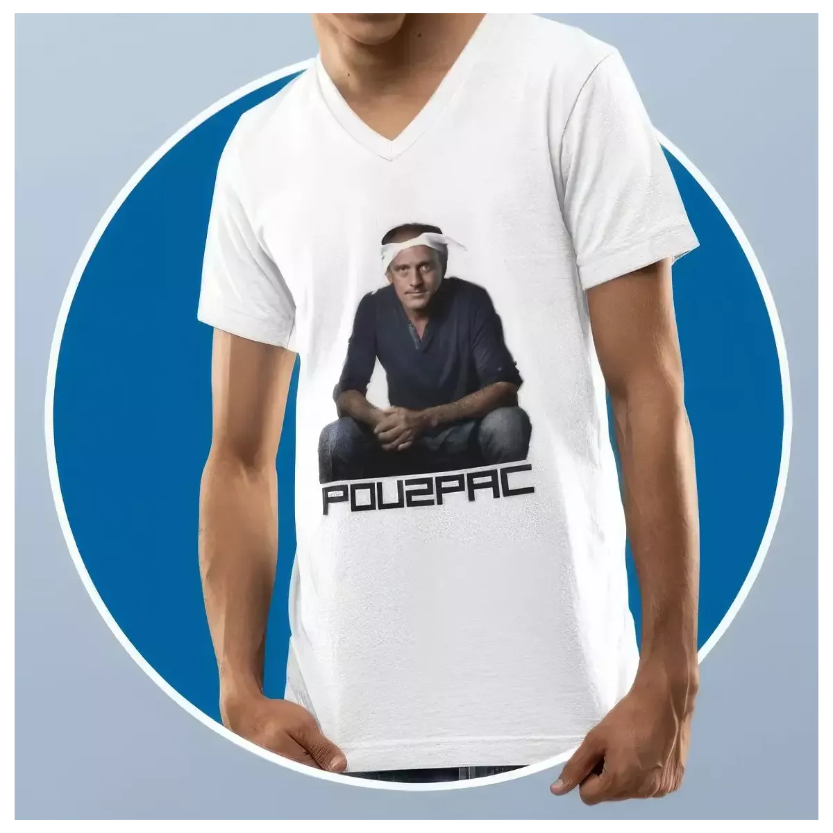 POU2PAC t-shirt homme col V 100% coton - 190g/m²