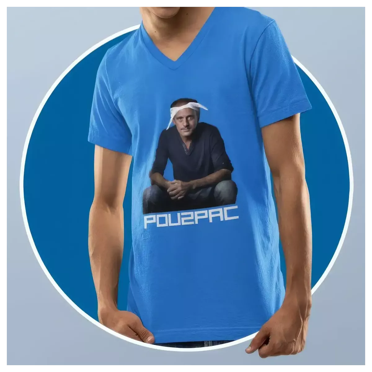 POU2PAC t-shirt homme col V 100% coton - 190g/m²