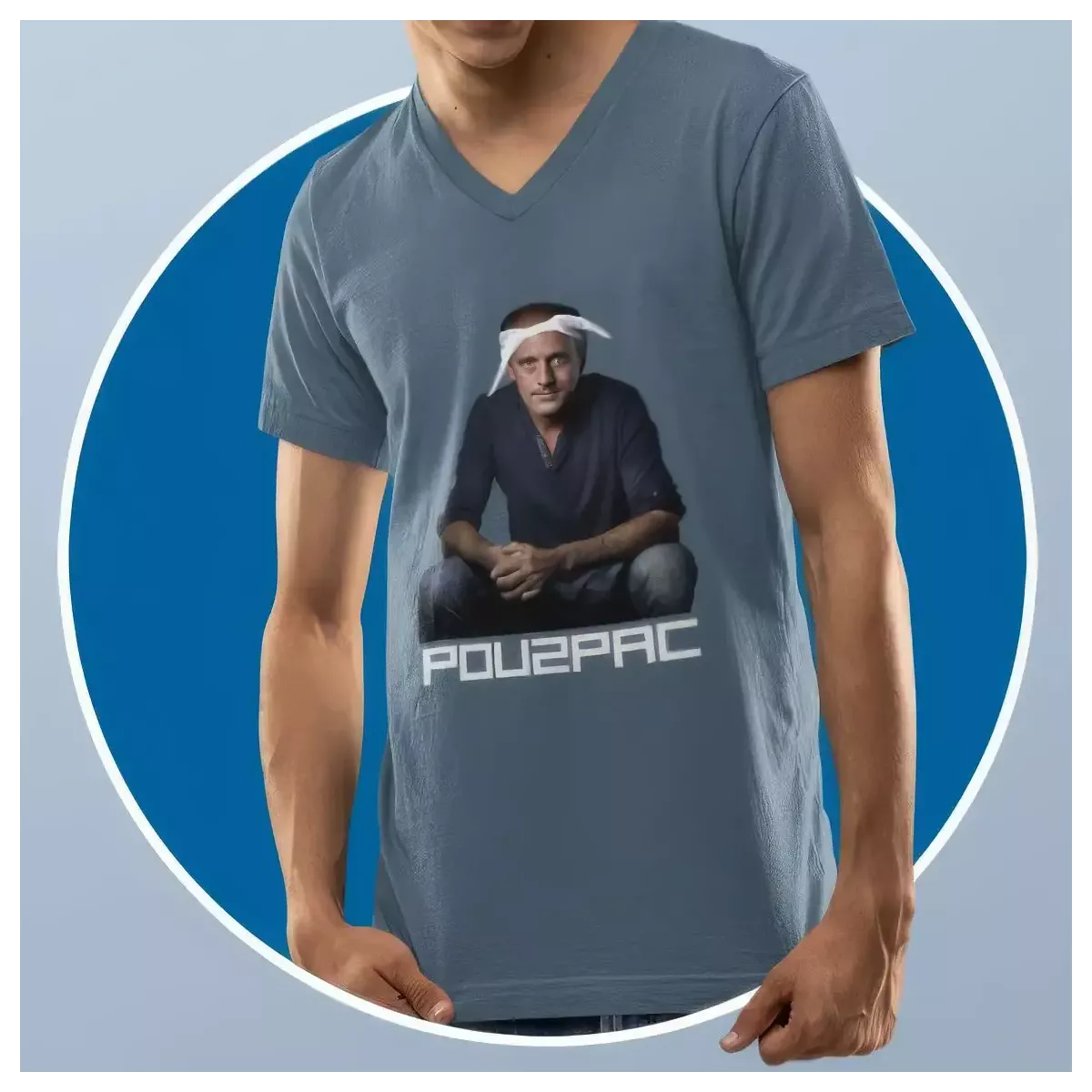 POU2PAC t-shirt homme col V 100% coton - 190g/m²