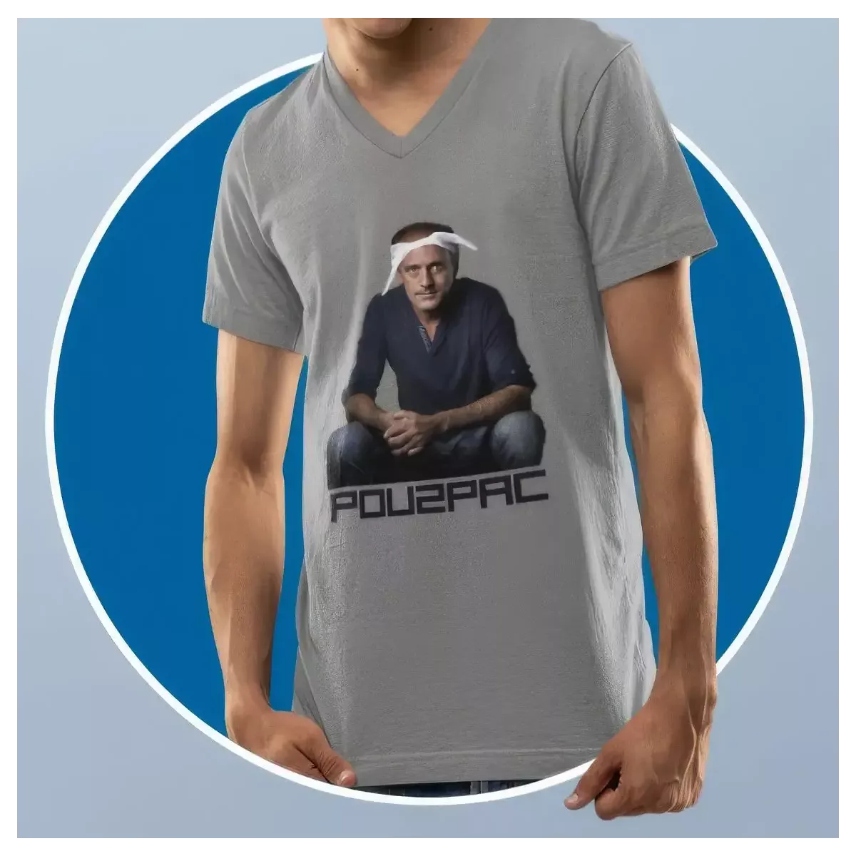 POU2PAC t-shirt homme col V 100% coton - 190g/m²