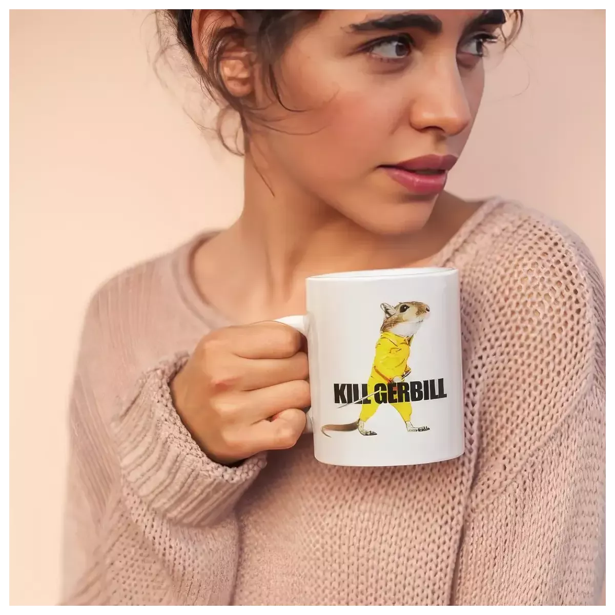 KILL GERBILL mug blanc en céramique - 430g