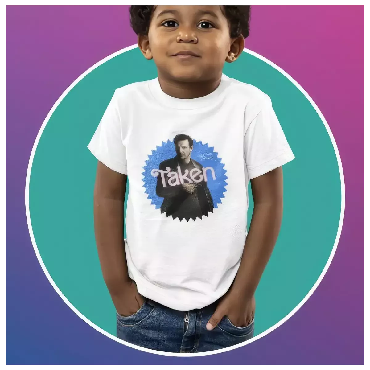 TAKEN t-shirt unisexe enfant - col rond - 100% coton - 150g/m²