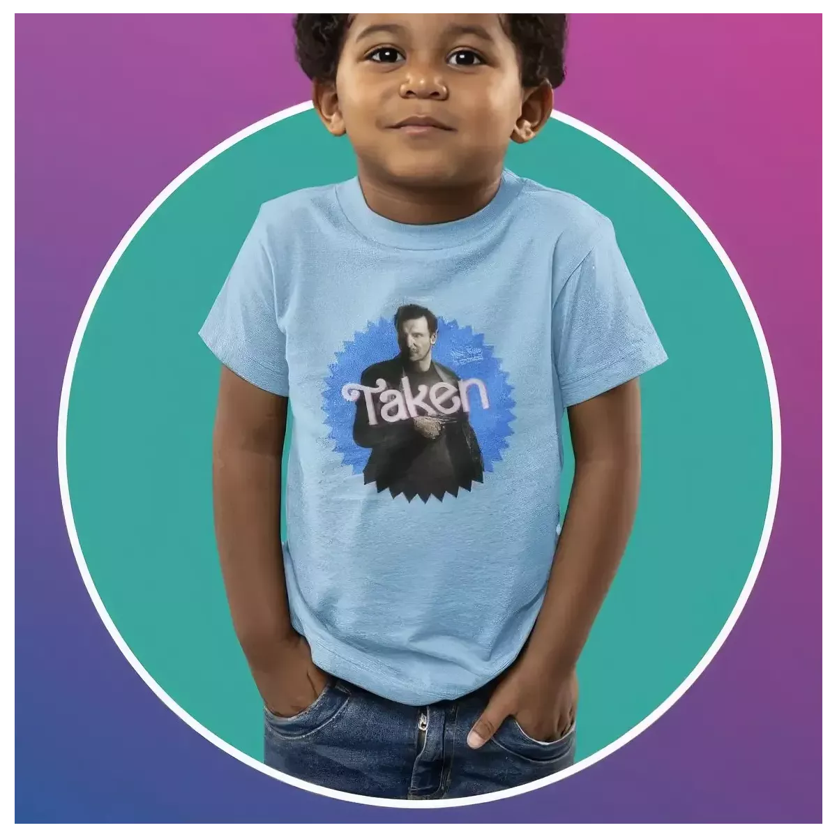 TAKEN t-shirt unisexe enfant - col rond - 100% coton - 150g/m²