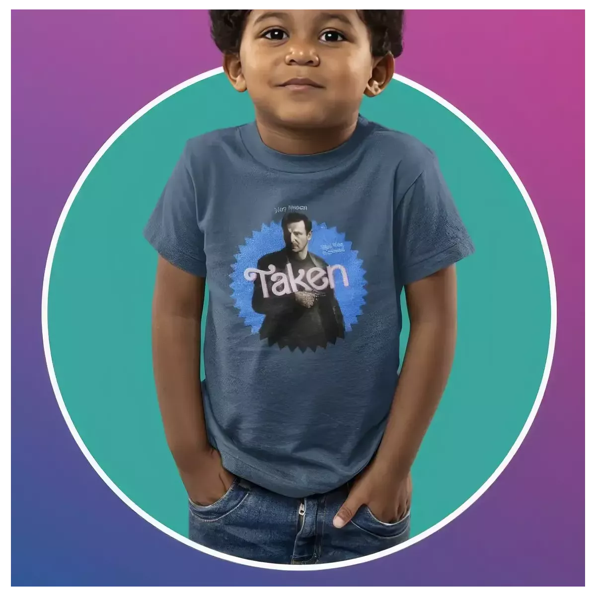 TAKEN t-shirt unisexe enfant - col rond - 100% coton - 150g/m²