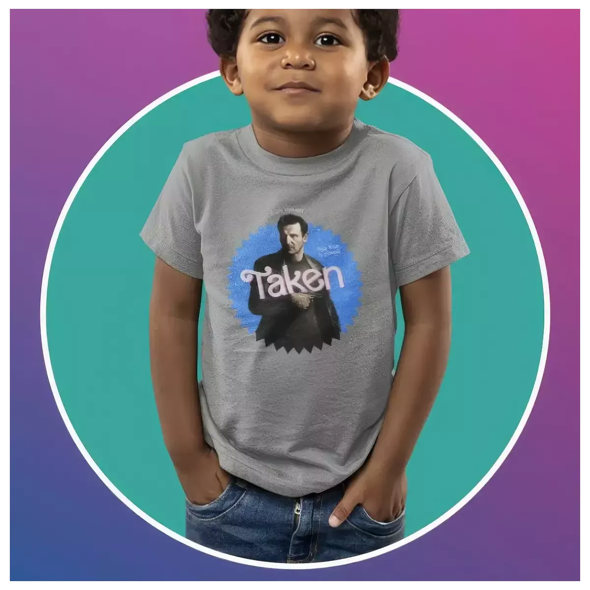 TAKEN t-shirt unisexe enfant - col rond - 100% coton - 150g/m²