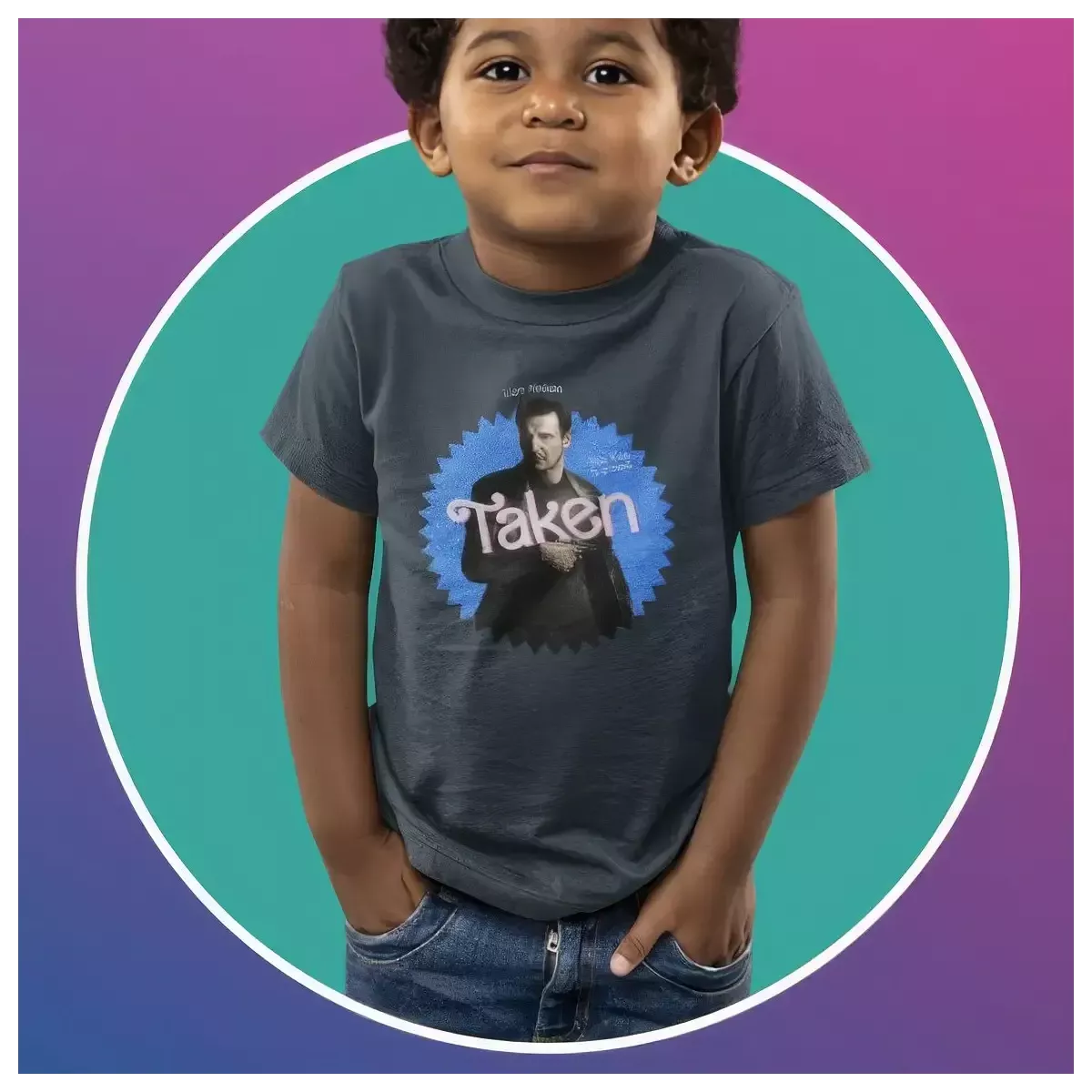 TAKEN t-shirt unisexe enfant - col rond - 100% coton - 150g/m²