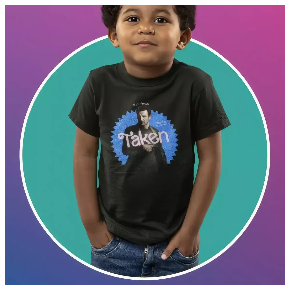 TAKEN t-shirt unisexe enfant - col rond - 100% coton - 150g/m²