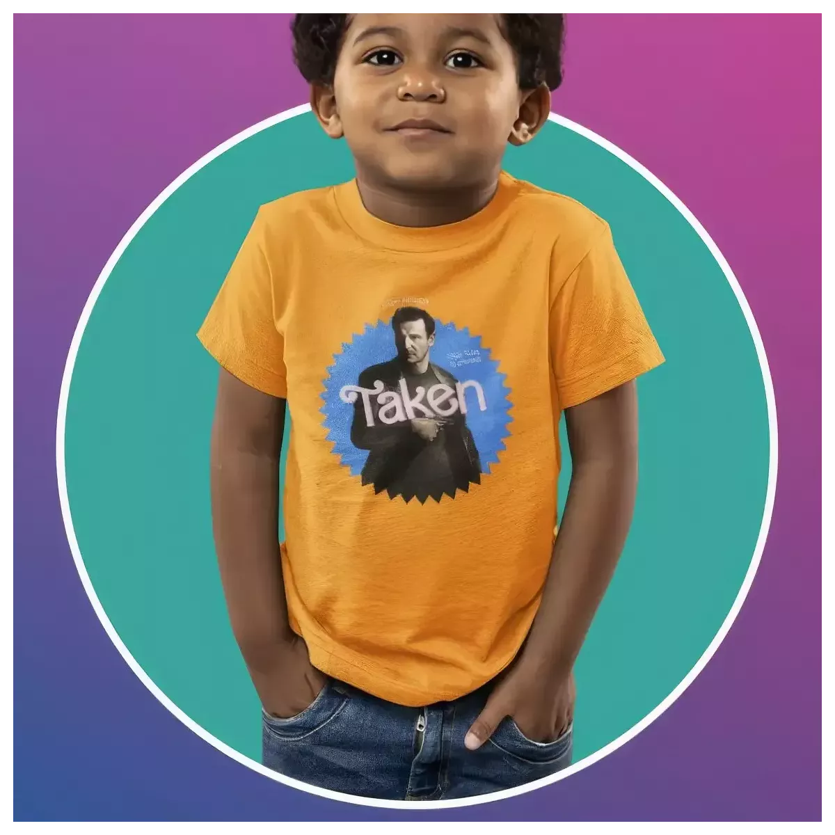 TAKEN t-shirt unisexe enfant - col rond - 100% coton - 150g/m²