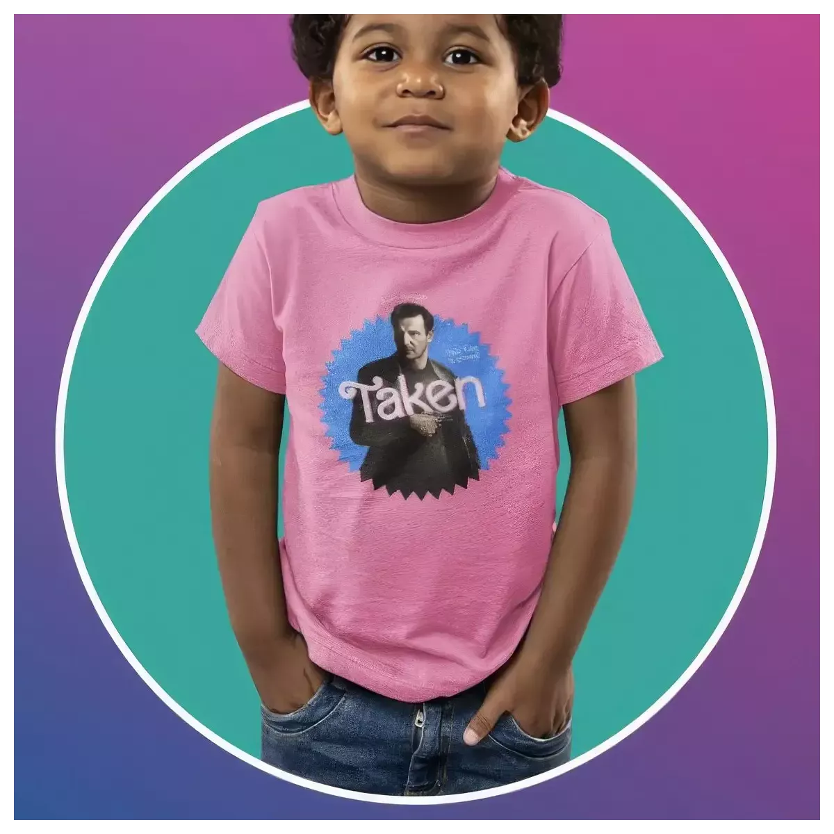 TAKEN t-shirt unisexe enfant - col rond - 100% coton - 150g/m²