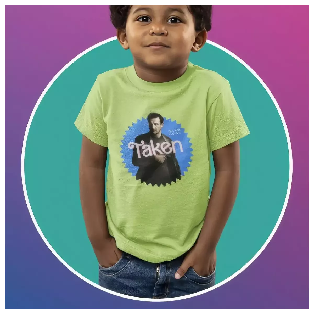 TAKEN t-shirt unisexe enfant - col rond - 100% coton - 150g/m²