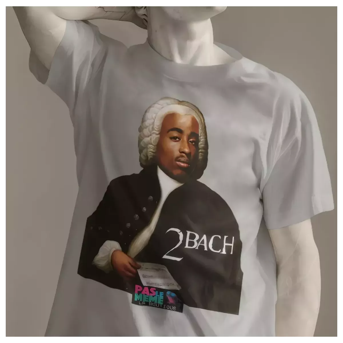 2 BACH t-shirt homme col rond 100% coton