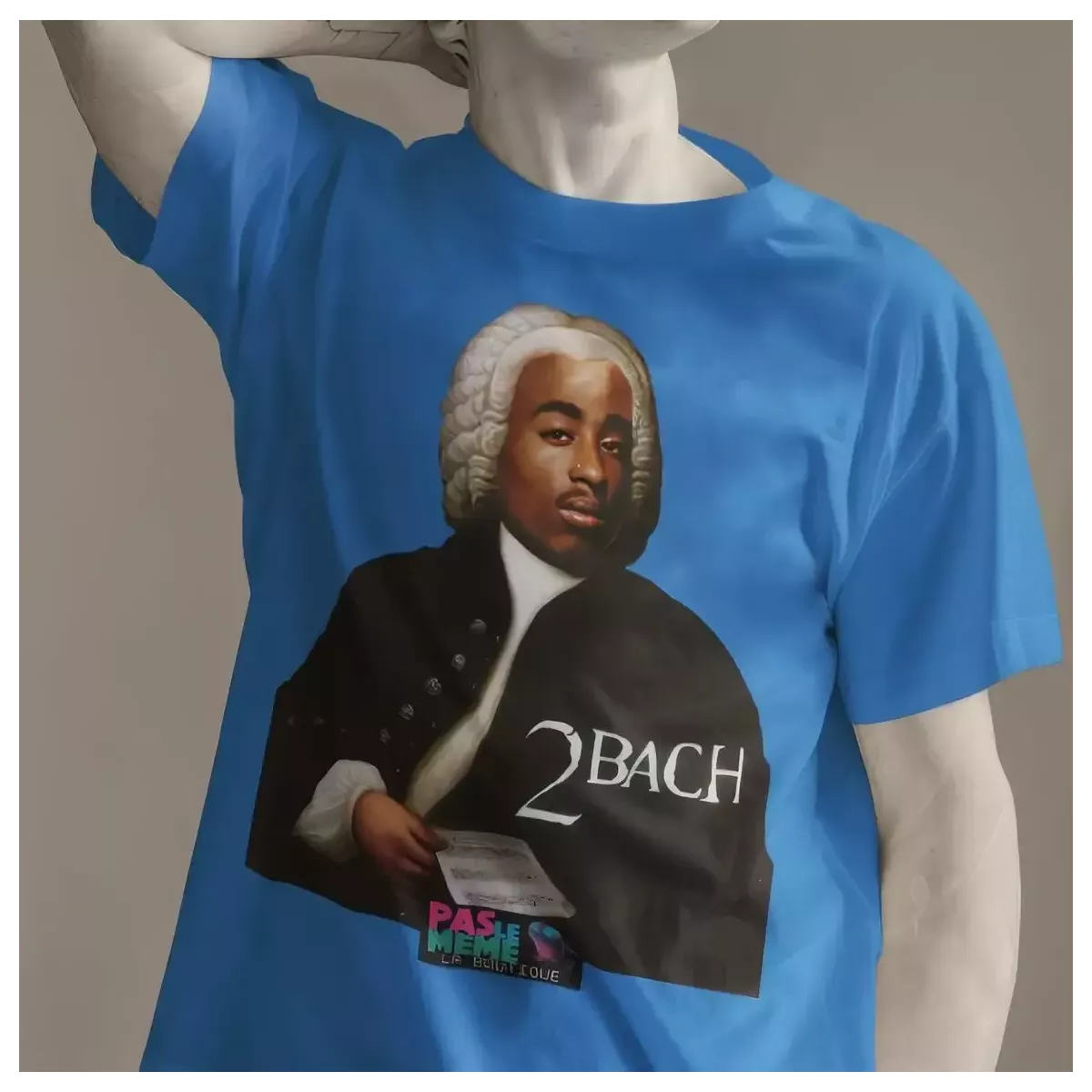 2 BACH t-shirt homme col rond 100% coton