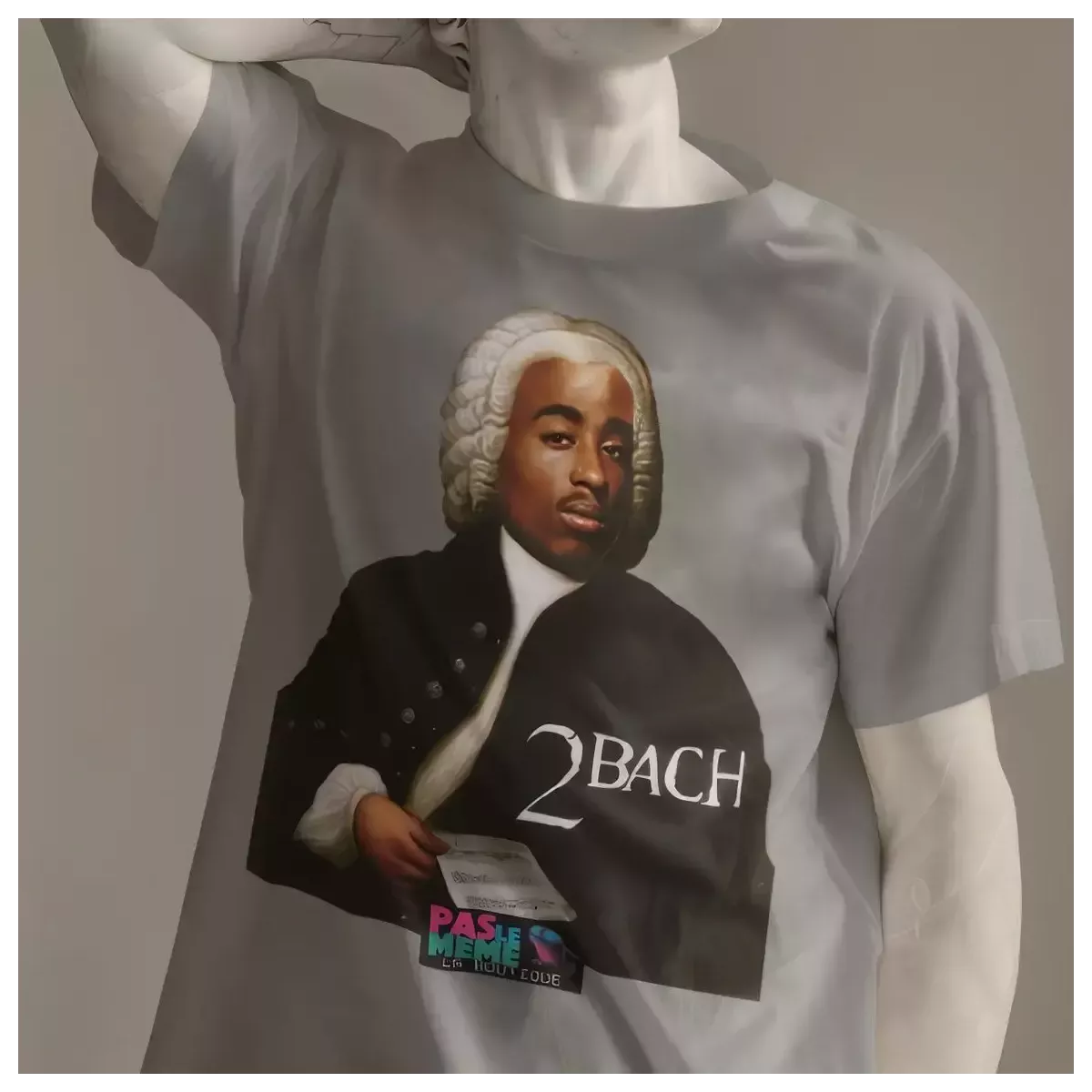 2 BACH t-shirt homme col rond 100% coton