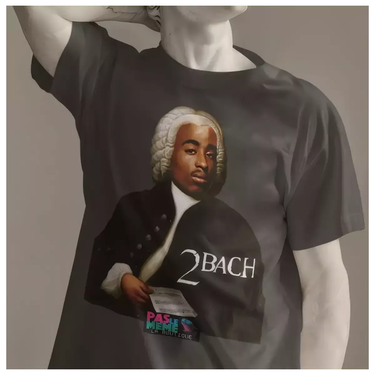 2 BACH t-shirt homme col rond 100% coton