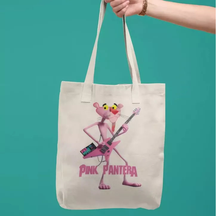 PINK PANTERA tote bag 100% coton