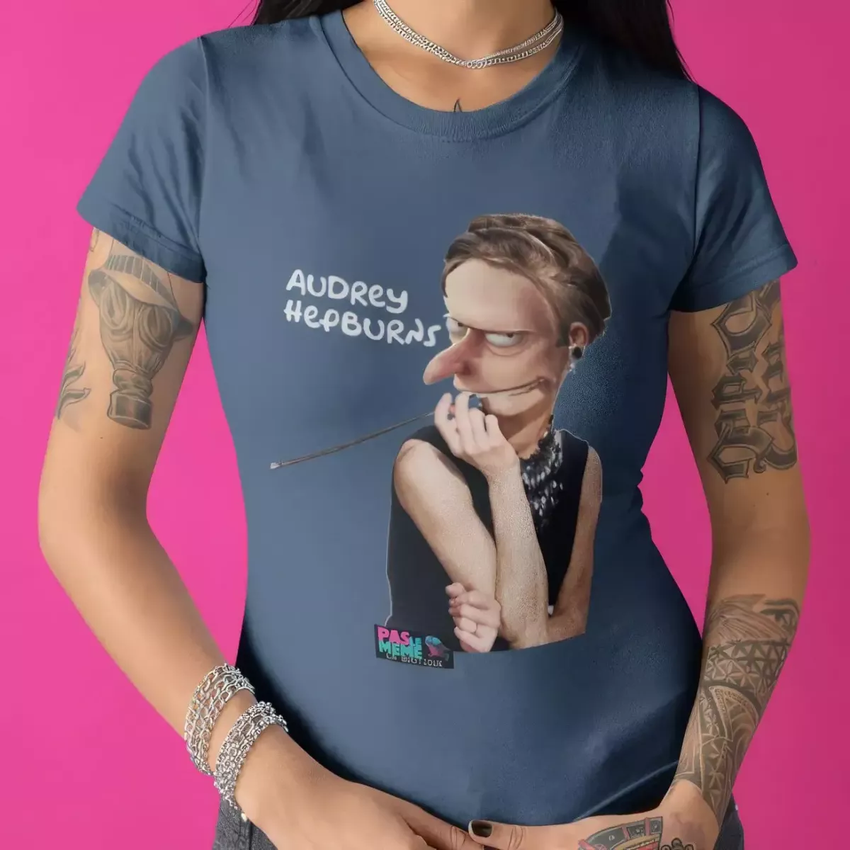 AUDREY HEPBURNS t-shirt femme col rond 100% coton