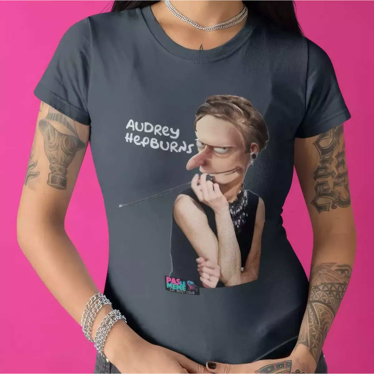 AUDREY HEPBURNS t-shirt femme col rond 100% coton