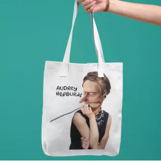 AUDREY HEPBURNS tote-bag 100% coton